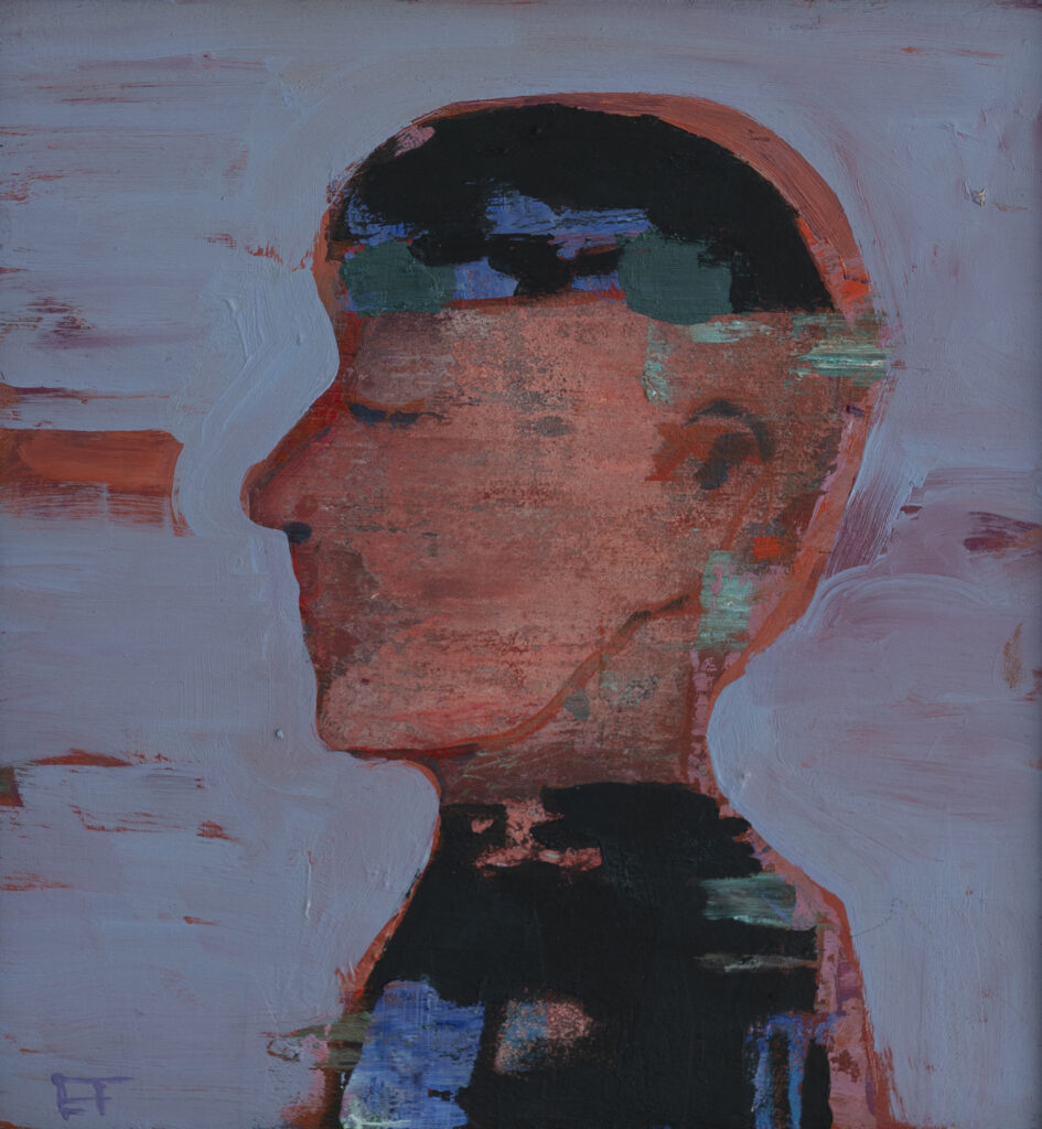 Erik Formoe<br>DRØMMEREN<br>20 x 20 cm<br>akryl på treplate
