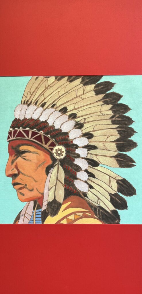 NATIVE AMERICAN<br>126 x 66 cm<br>akryl på lerret