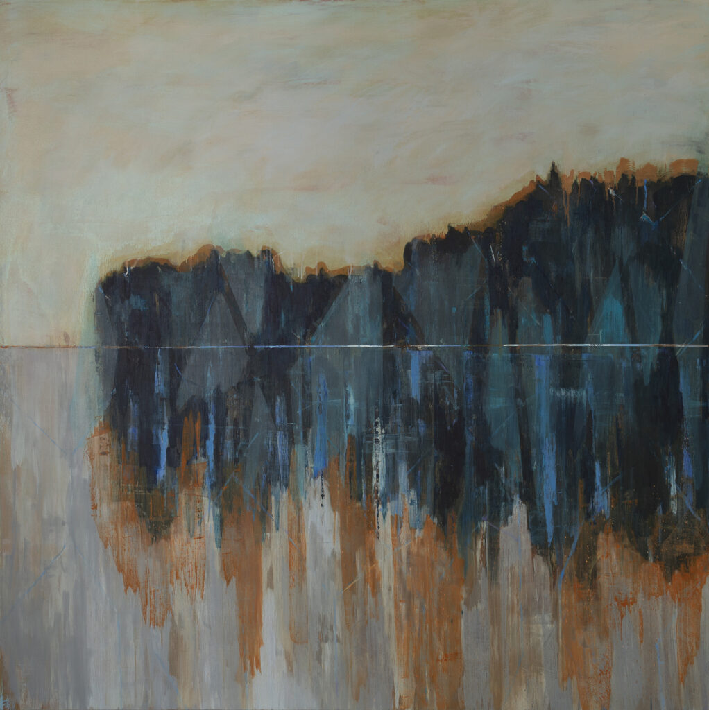 An Doan Nguyen & Erik Formoe<br>HVIT HORISONT<br>170 x 170 cm<br>olje på lerret