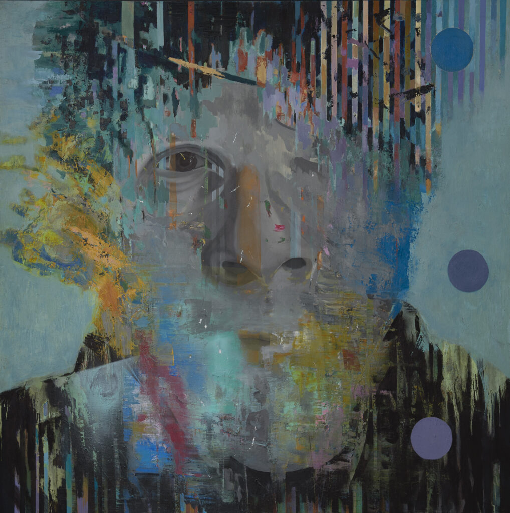 An Doan Nguyen & Erik Formoe<br>KOMPOSITUM<br>180 x 180 cm<br>olje på lerret