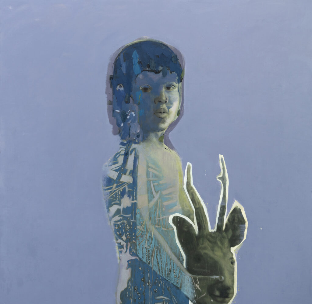 An Doan Nguyen & Erik Formoe<br>UNG JEGER<br>100 x 100 cm<br>olje på lerret