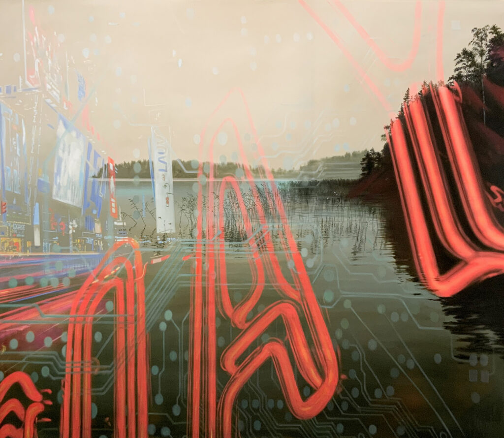 An Doan Nguyen<br>CAN YOU FEEL IT<br>120 x 140 cm<br>olje på lerret