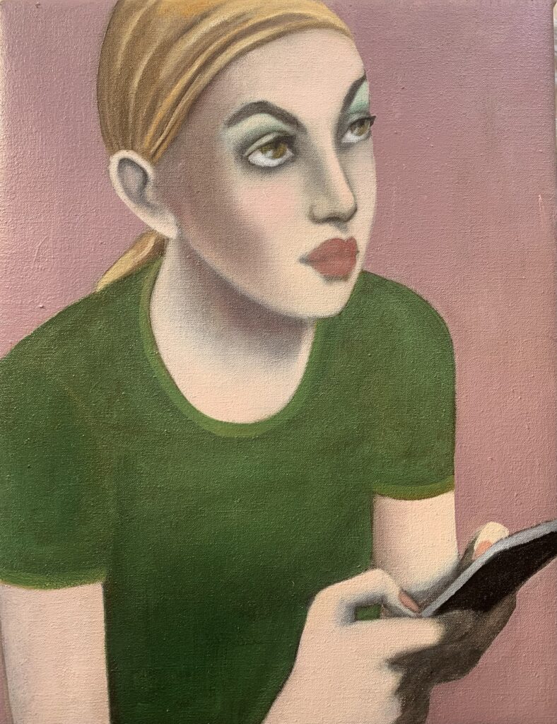 Edvarda A. Braanaas<br>LEMPICKA’S EYES<br>45 x 35 cm<br>olje på lerret