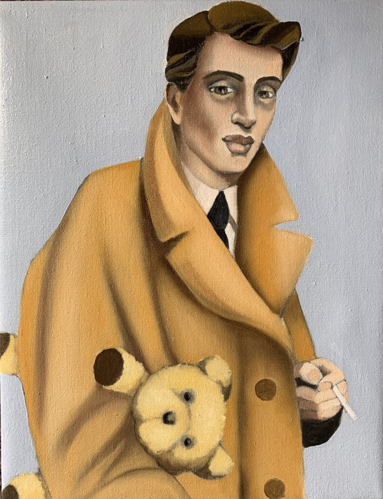 Edvarda A. Braanaas<br>DUDE WITH TEDDY<br>45 x 35<br>olje på lerret