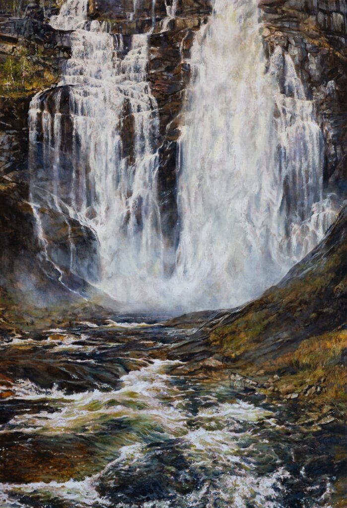 SKJERVSFOSSEN (Granvin)<br>95 x 65 cm<br>oil on canvas