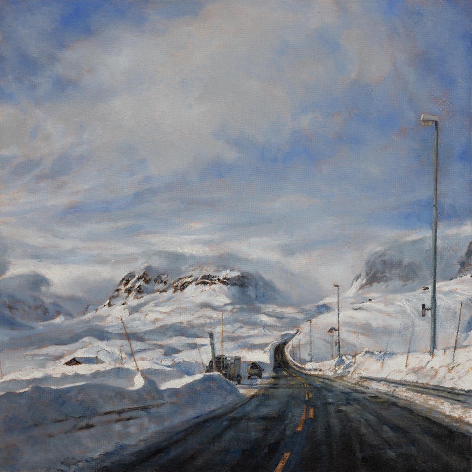 OVER HAUKELI MOT VEST<br>45 x 45 cm<br>oil on canvas