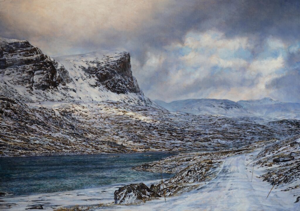 SEN HØST (Gamlevegen ved Store Nup, Haukelifjell)<br>85 x 120 cm<br>oil on canvas