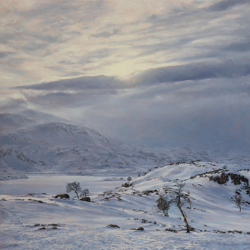 JANUARLYS (Haukelifjell)<br>100 x 100 cm<br>oil on canvas